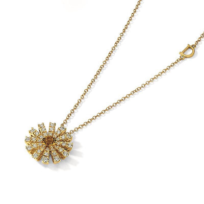 Damiani Margherita Yellow Gold, Diamonds and Citrine Quartz Necklace - diamonds-international-production