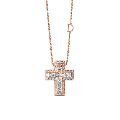 Damiani Belle Epoque Pink Gold and Diamonds Necklace - diamonds-international-production