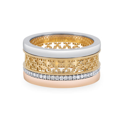 Birks Dare to Dream Diamond Tri-Gold Ring