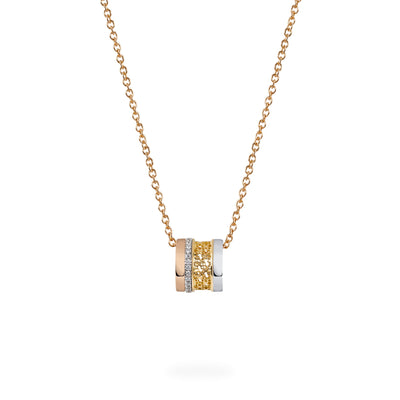 Birks Dare to Dream Tri-Gold Diamond Pendant Necklace