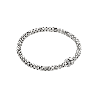 Fope Solo Flex'it bracelet with a double rondel and diamond pavé