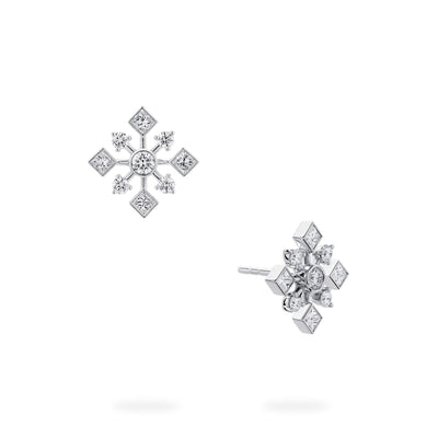 Birks Snowflake Diamond Stud Earrings
