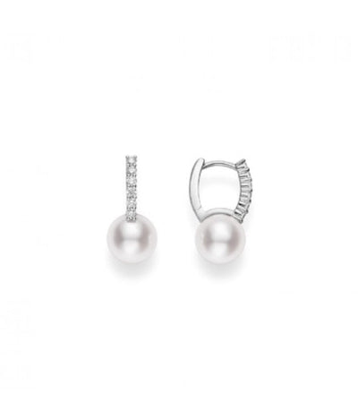 Classic Elegance Akoya Cultured Pearl Earring with Diamonds