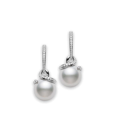 Twist White South Sea Cultured Pearl Earrings