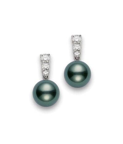 Morning Dew Black South Sea Cultured Pearl Earrings