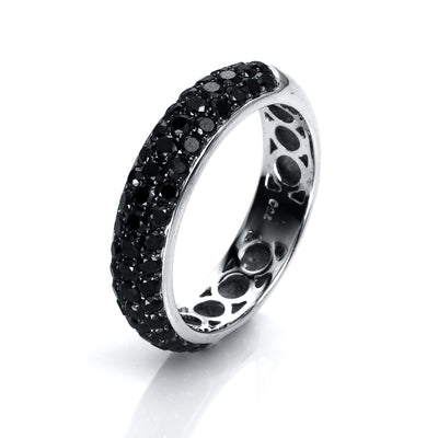 ring 18 kt WG, setting black rhodium plated