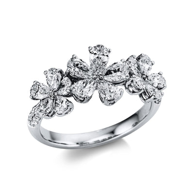 ring 18 kt WG flowers