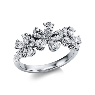 ring 18 kt WG flowers