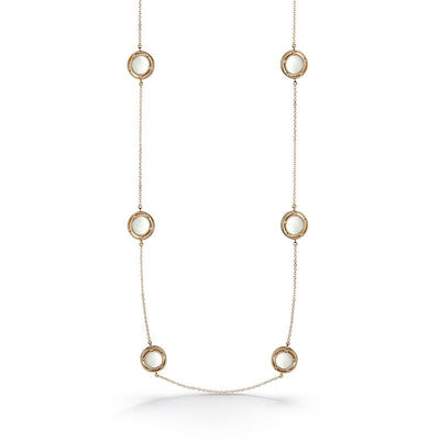 Damiani D.Side Pink Gold, Mother Of Pearl and Diamonds Necklace - diamonds-international-production