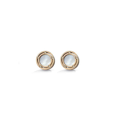 Damiani D.Side Pink Gold, Mother Of Pearl and Diamonds Earrings - diamonds-international-production