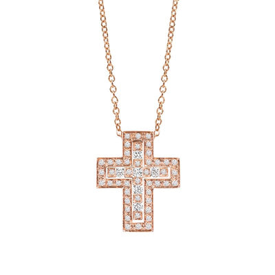 Damiani Belle Epoque Pink Gold and Diamonds Necklace - diamonds-international-production