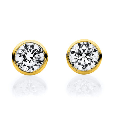 Earrings Bezel 18k Yellow Gold V-Bezel