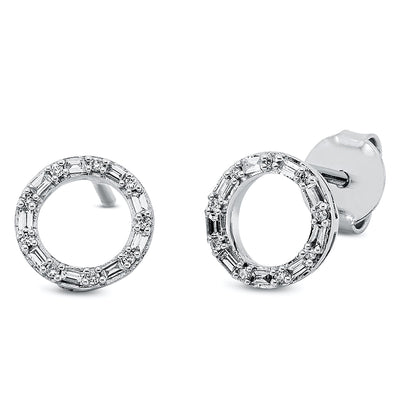 Earrings 18k White Gold Circle