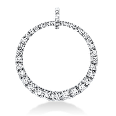 Pendant 18k White Gold Circle, with Eyelet