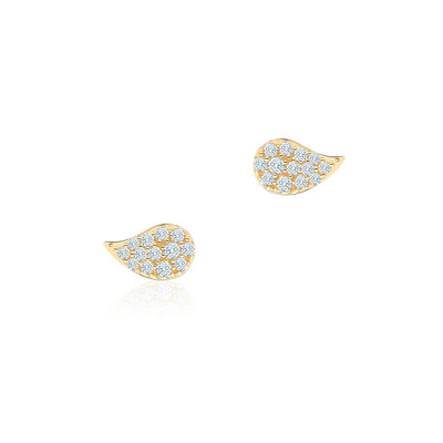 Birks Pétale Yellow Gold and Diamond Stud Earrings