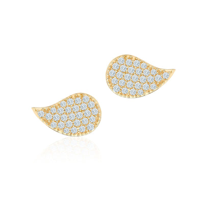 Birks Pétale Large Yellow Gold and Diamond Stud Earrings