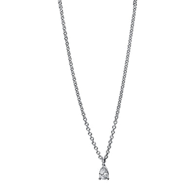Necklace 3er-Prong 18k White Gold