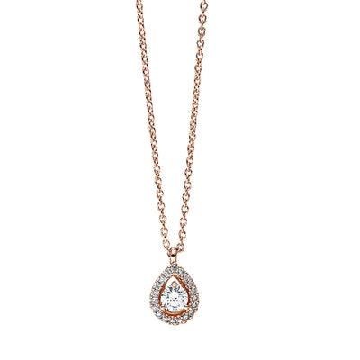 necklace 18 kt RG pear