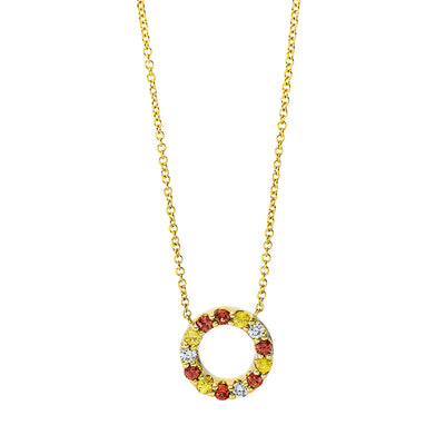 necklace 18 kt YG circle, with loop at 38 cm & 36.8 cm