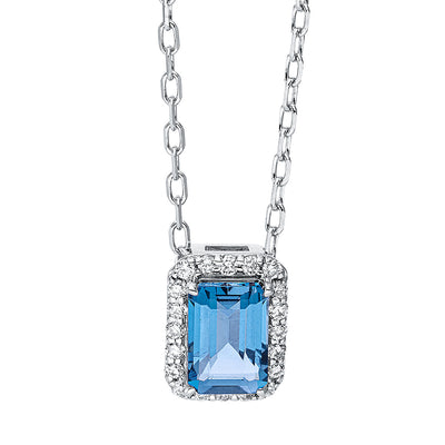 Necklace 4er-Prong 18k White Gold, with Clasp 40 cm + 43 cm