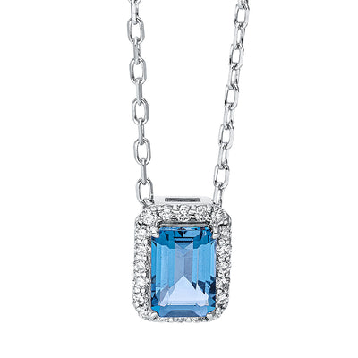 Necklace 4er-Prong 18k White Gold, with Clasp 40 cm + 43 cm