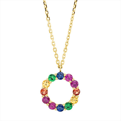 necklace 18 kt YG circle, with loop at 40.6 cm , 43.2 cm