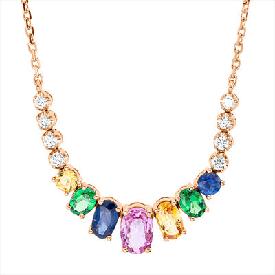 necklace 18 kt RG, with loop at 40.6 cm + 43.2 cm