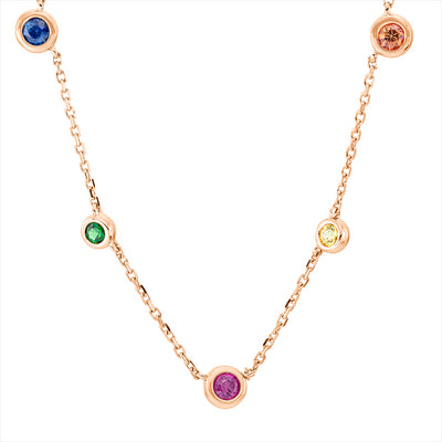 necklace 18 kt RG, with loop at 40.6 cm & 43.2 cm