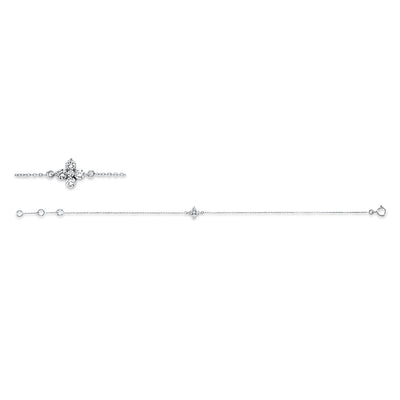 Bracelet 18k White Gold, with Clasp 16 cm + 17 cm
