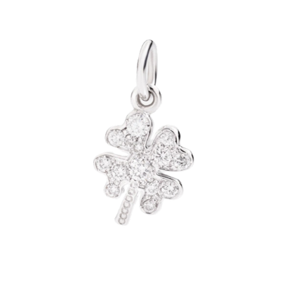 White Gold & Diamond Four Leaf Clover Charm