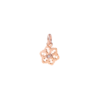 GOLD & WHITE DIAMOND SNOWFLAKE CHARM