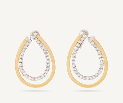 18K Yellow Gold Drop Earrings With Diamonds