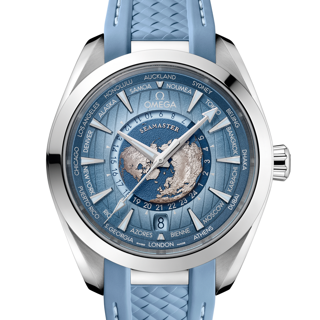 Seamaster Aqua Terra 150M Co Axial Master Chronometer GMT Worldtimer 4 Diamonds International Malta