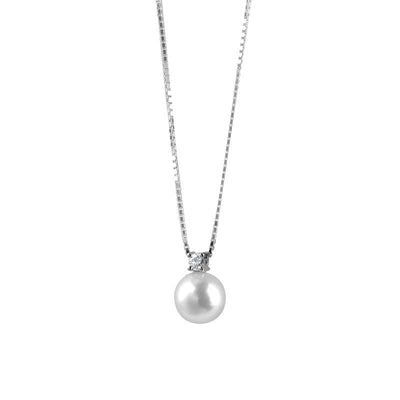 Damiani Le Perle White Gold, Diamond and Pearl Necklace - diamonds-international-production