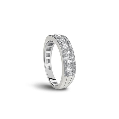 Damiani Belle Epoque White Gold and Diamond Ring - diamonds-international-production