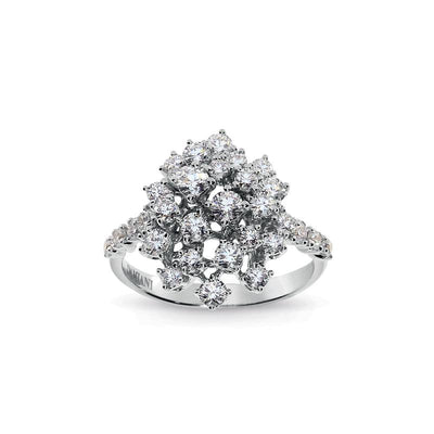 Damiani Mimosa White Gold and Diamonds Ring - diamonds-international-production
