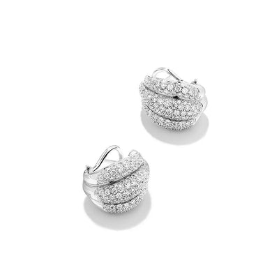 Damiani Spicchi Luna Earrings In White Gold and Diamonds - diamonds-international-production