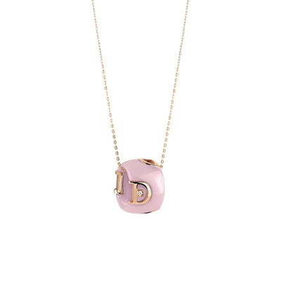 Damiani D.Icon Candy Pink Ceramic, Pink Gold and Diamond Necklace - diamonds-international-production