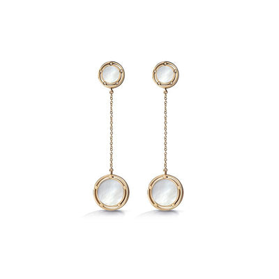 Damiani D.Side Pink Gold, Mother Of Pearl and Diamonds Earrings - diamonds-international-production