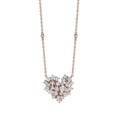 Damiani Mimosa Pink Gold and Diamonds Necklace - diamonds-international-production